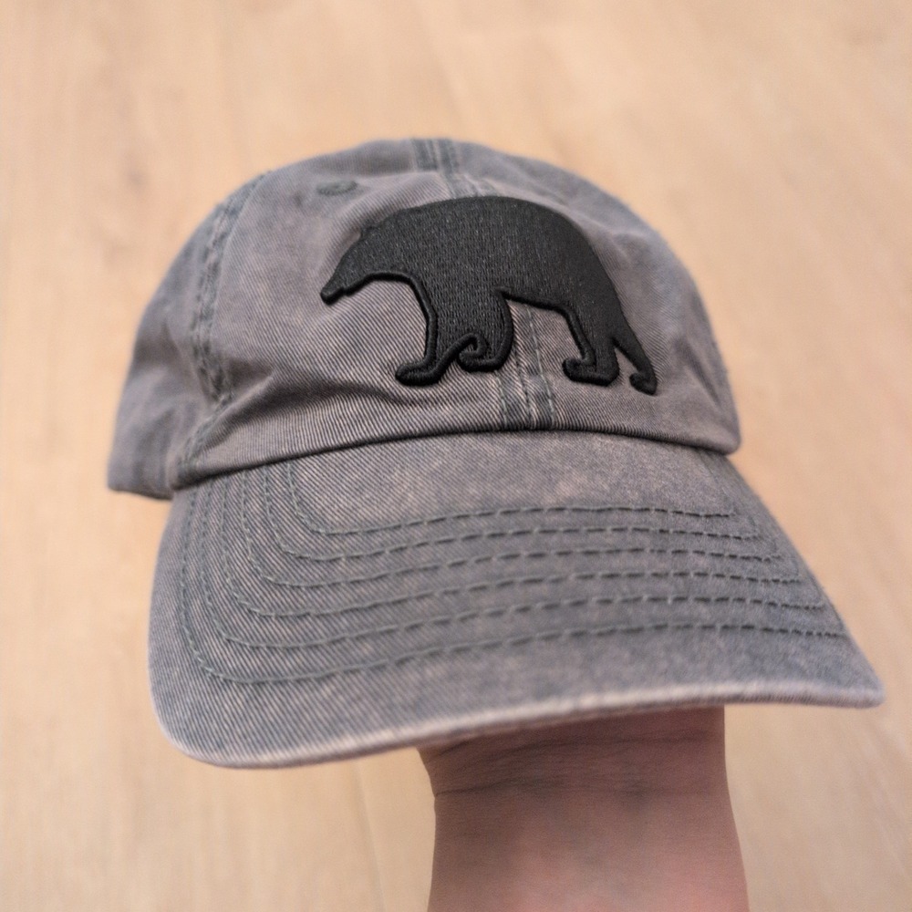 Royal Resortwear Crater Lake National Park Bear Hat Gray Washed Cotton Twill Cap